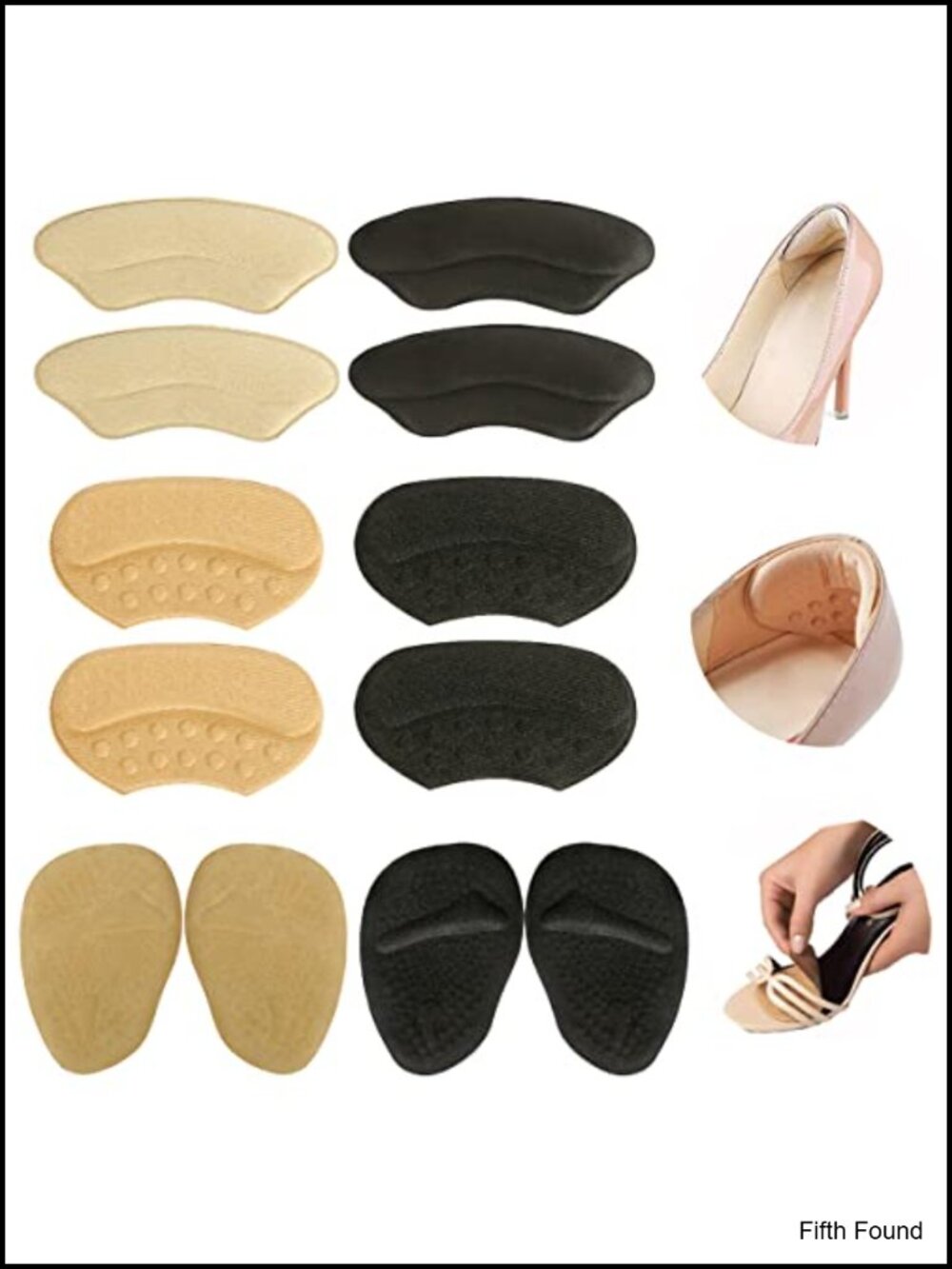 Heel Grips & Metatarsal Pads Set Shoe Inserts for Loose Shoes